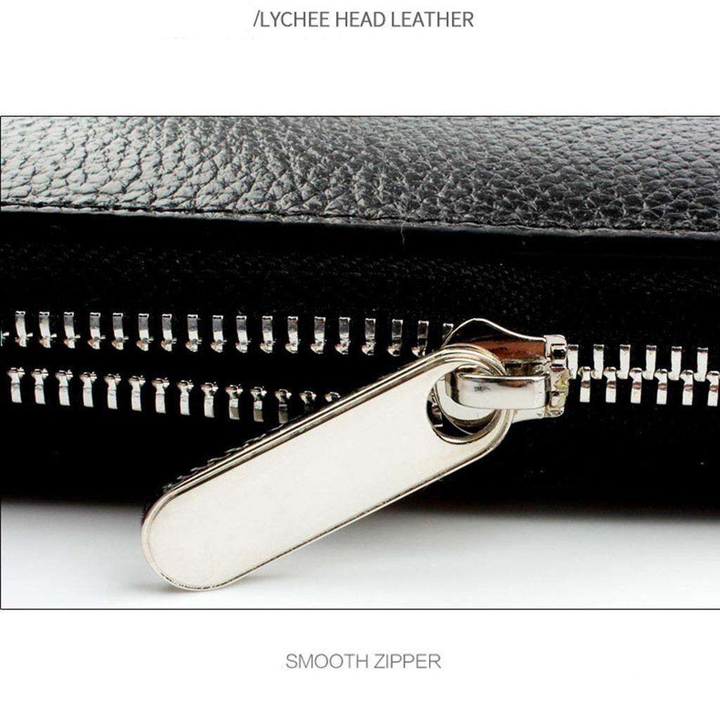 Женский кошелек из натуральной кожи, большой вместительный мужской кожаный клатч, модный длинный стандартный кошелек на молнии, сумка для денег