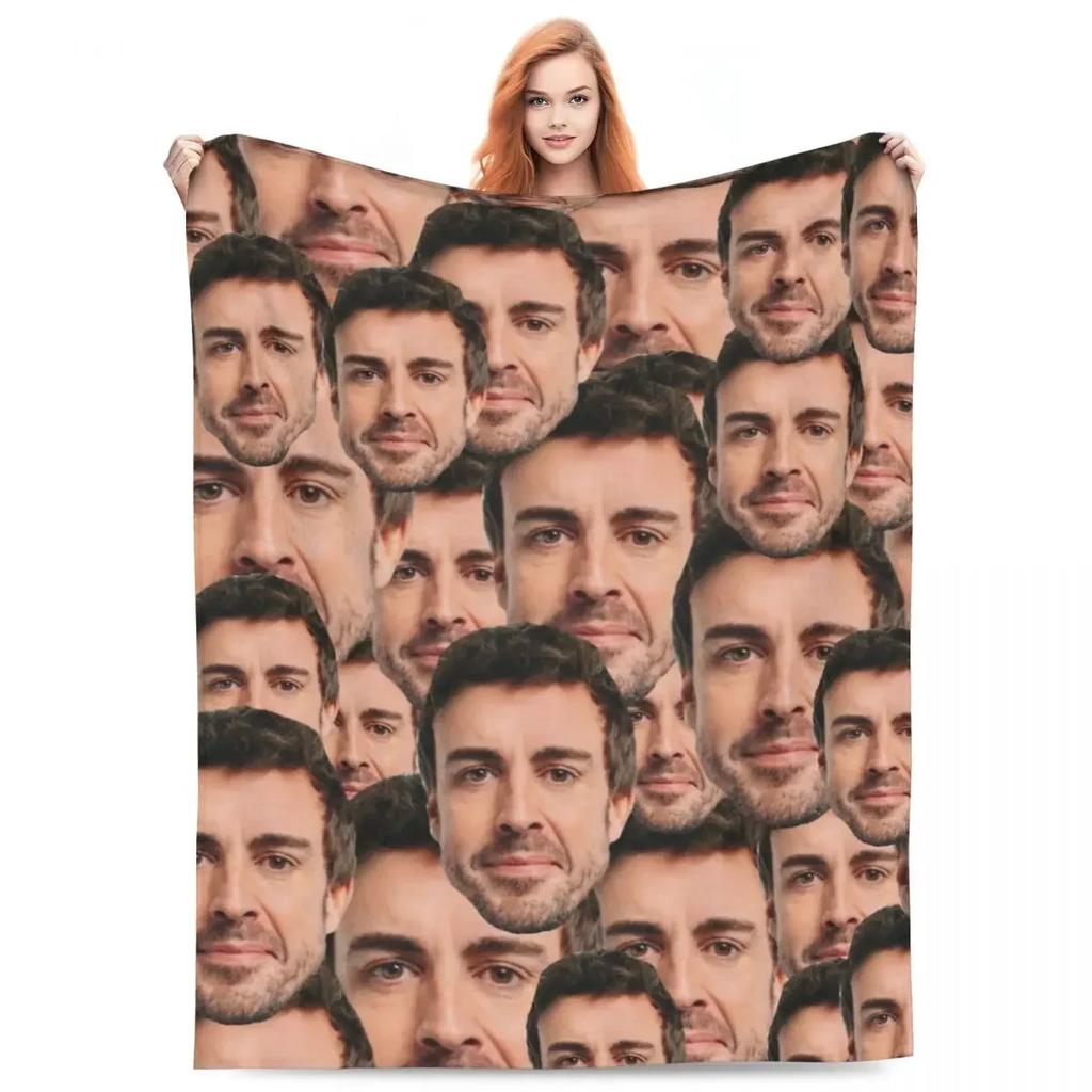 Fernando Alonso Head Blanket Ultra-Soft Flannel Novelty Gifts Throw Blankets Quilt