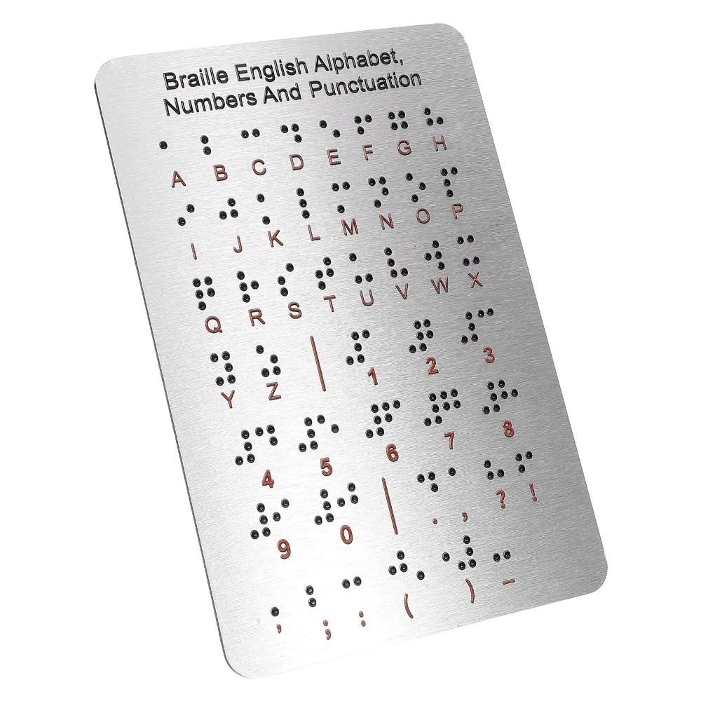 Aluminum Braille Learning Board Efficient Braille Self-Learning Tool Adult Beginner