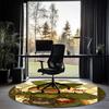 Snufkin Printed Round Rug Carpet Chair Rug Area Rug Entryway Doormats,for Office Chair Living Room Bedroom Kitchen Room.