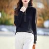 Spring New Worsted Wool Turtleneck Knitted Sweater Semi-zipper Solid Color Pit Strip Pullover Bottoming Shirt Top