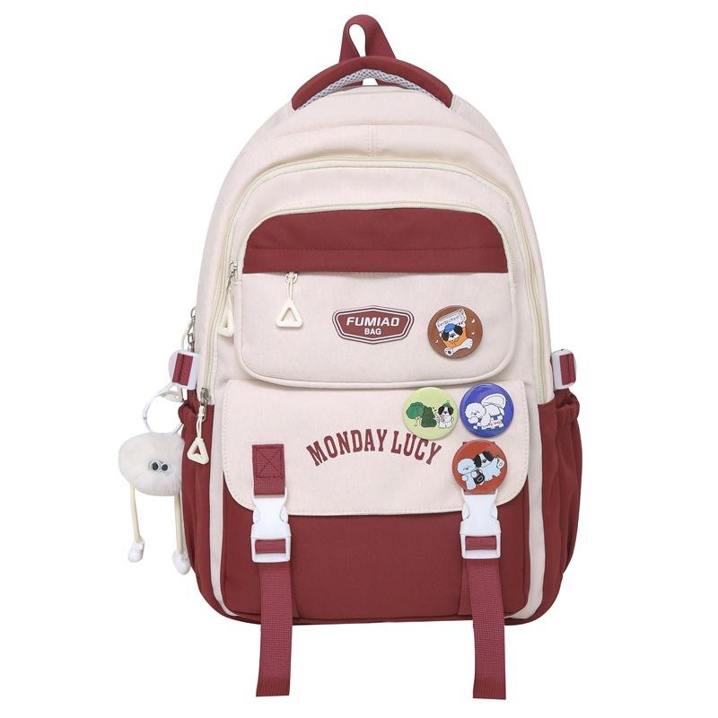Школьный рюкзак для младших школьников, женский контрастный рюкзак для кампуса, рюкзак большой емкости