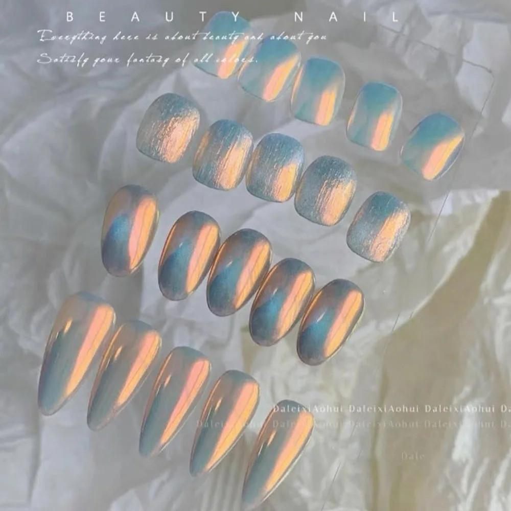 Aurora Colorful Chrome Unicorn Nail Powder Moonlight Mirror Nail Glitter Pigment Metallic Effect Pigment UV Gel Polish Powder