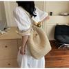 Straw Bag Women's 2025 New Summer Versatile Casual Shoulder Bag Handwoven Bag Large Capacity Beach Bag