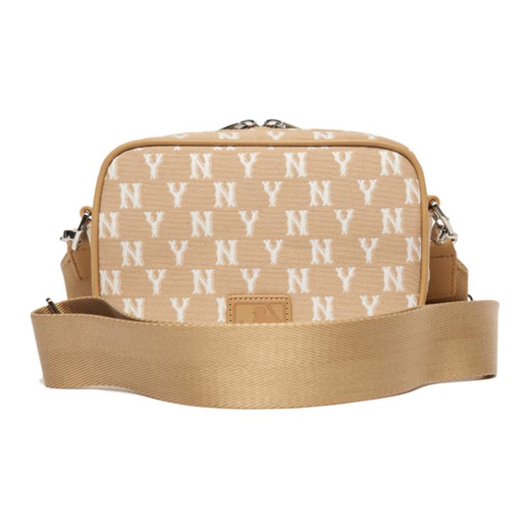 New MLB Monogram Collection Polyester Camera Bag Combo Bag Crossbody Bag Shoulder Bag Unisex Khaki 3ACRS022N-50BGD