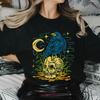 Gothic Raven Skull T Shirt Witchy Crow Dark Academia Whimsigoth Alternative Fashion Emo Vintage Unisex Streetwear Casual