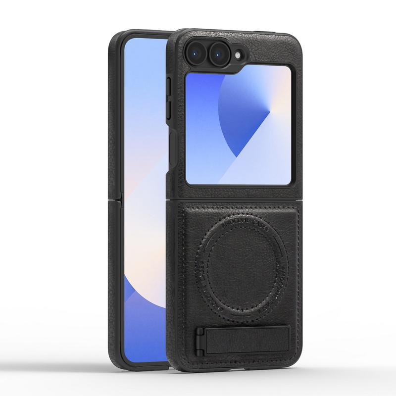 Бизнес кожаный беспроводной зарядный чехол 2 шт. для Samsung Galaxy Z Flip6 Flip5 Flip4 Flip3 магнитный противоударный складной чехол-подставка для телефона