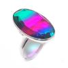 Bi-Color Tourmaline Handmade 925 Sterling Silver Jewelry Ring Size 7.5 v0J15