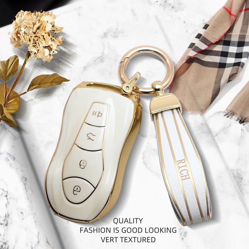 Роскошный чехол с дистанционным ключом Golden Edge для Geely Azkarra FY11 Atlas Pro, новый Emgrand GS X6 SUV EC7, брелок для автомобиля