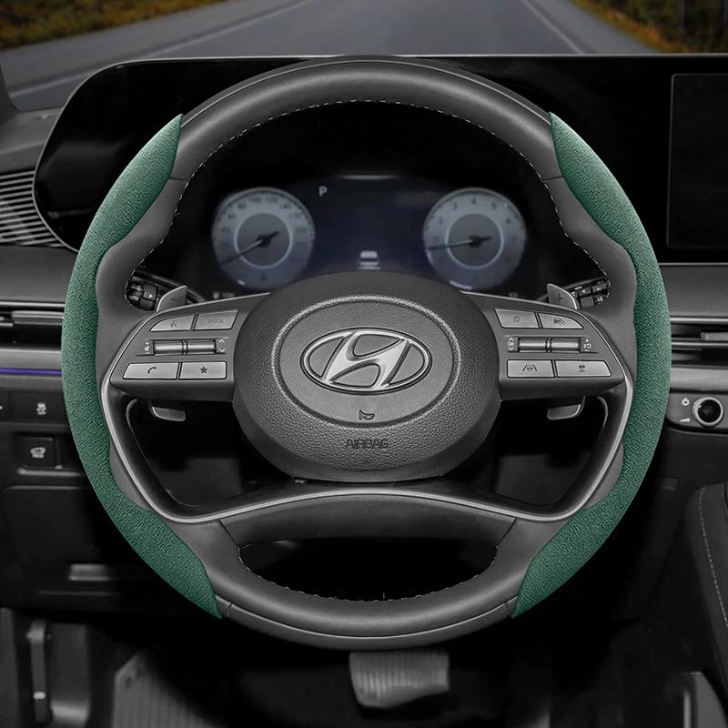 Подходит для Hyundai Нескользящая Пряжка Сегментированная Замшевая Накладка на Руль I30 Tucson I20 Accent I10 I40 Kona Ix35 Grand Elantra Solaris Creta Getz