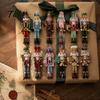 Holiday Souvenir for Family 48Pcs Christmas Nutcracker Wooden Ornaments, Classic Soldier Hanging Decorations, Vintage Indoor Tree Trim Wood Decor