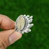 Gift For Her Natural Golden Rutile Multi Stone Adjustable Ring 925 Silver