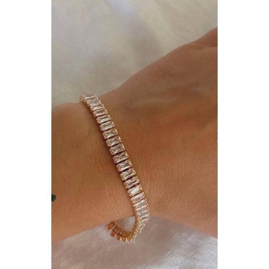 Роскошный женский браслет из багета, устойчивый к потемнению и воде