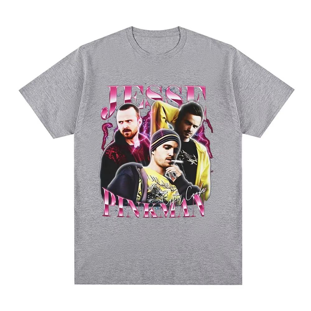 Jesse PinkUnisex Heisenberg Graphic Unisexs 100Cotton shirt TV drama Breaking Bad Graphic Tshirts Harajuku Women Short Sleeve Tshirt