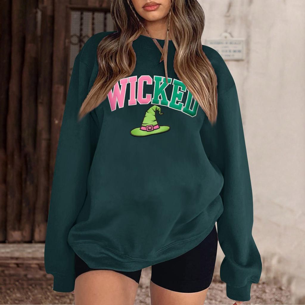 Женская повседневная модная блузка с длинным рукавом и круглым вырезом с принтом и пуловером