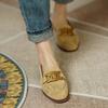 Fashion 2024 New Spring Women Shoes Camel Buckle Casual Kid Suede Women Loafers Solid Low Heel Pumps Shoes for Women Moccasin Shoes