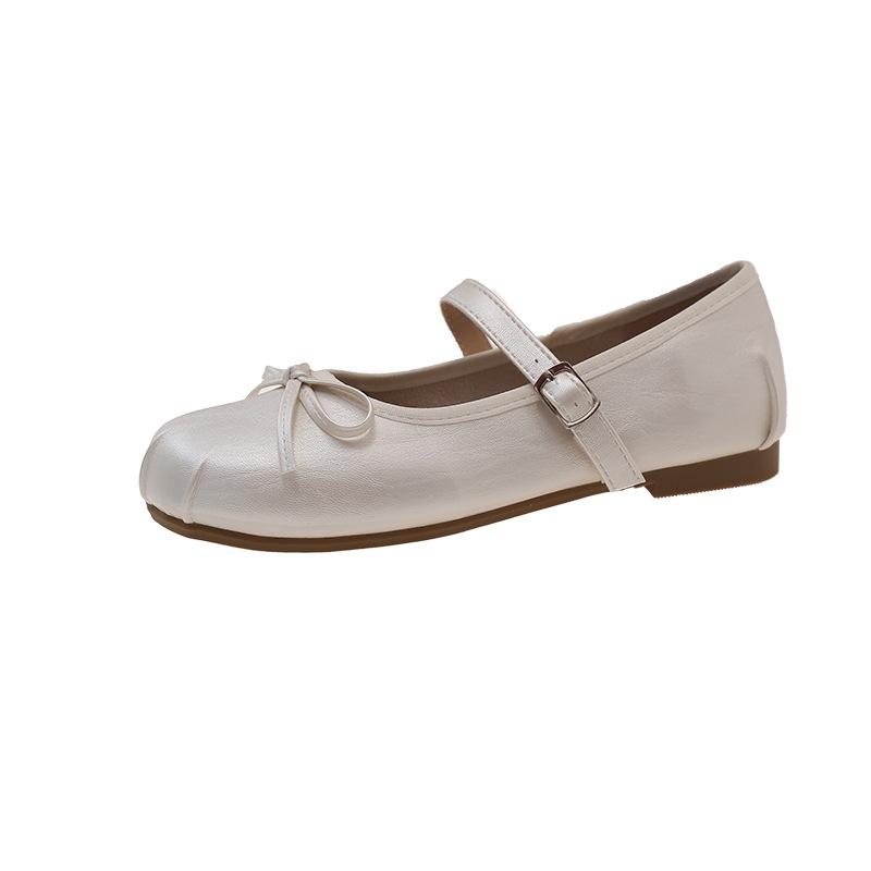 Фея ветер нежный с юбкой балетные туфли женские лето 2025 новые серебристые мягкие плоские слипоны туфли-бини