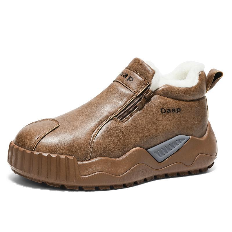 Плюшевые Легкие Слипоны для Ходьбы Уличные Удобные для Мужчин Высокие Кроссовки 2025 Повседневная Обувь для Мужчин Роскошные Ботильоны до Щиколотки с Круглым Носком для Мужчин