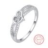 Fashion Openwork Double Heart-Shaped Couple Ring for Women Sterling Silver S925 Anniversary Gift Jewelry Geometric Rings Engagement Rings