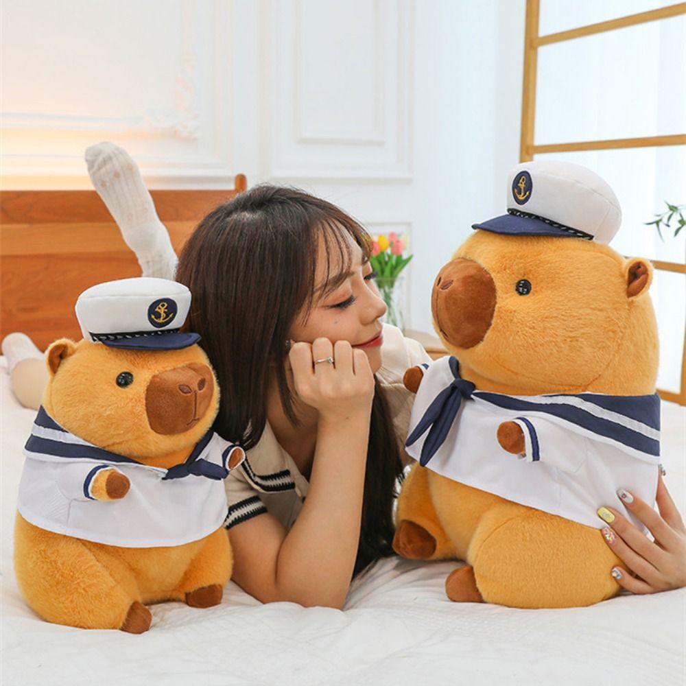 Cartoon Navy Sailor Capybara Doll Capybara Shape Animals Plush Toy Toy Gift