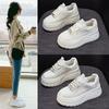 Spring and Autumn New Thick-soled Height-increasing Little White Shoes Women's Leather Lace-up Feet Small Casual Versatile Muffin Shoes