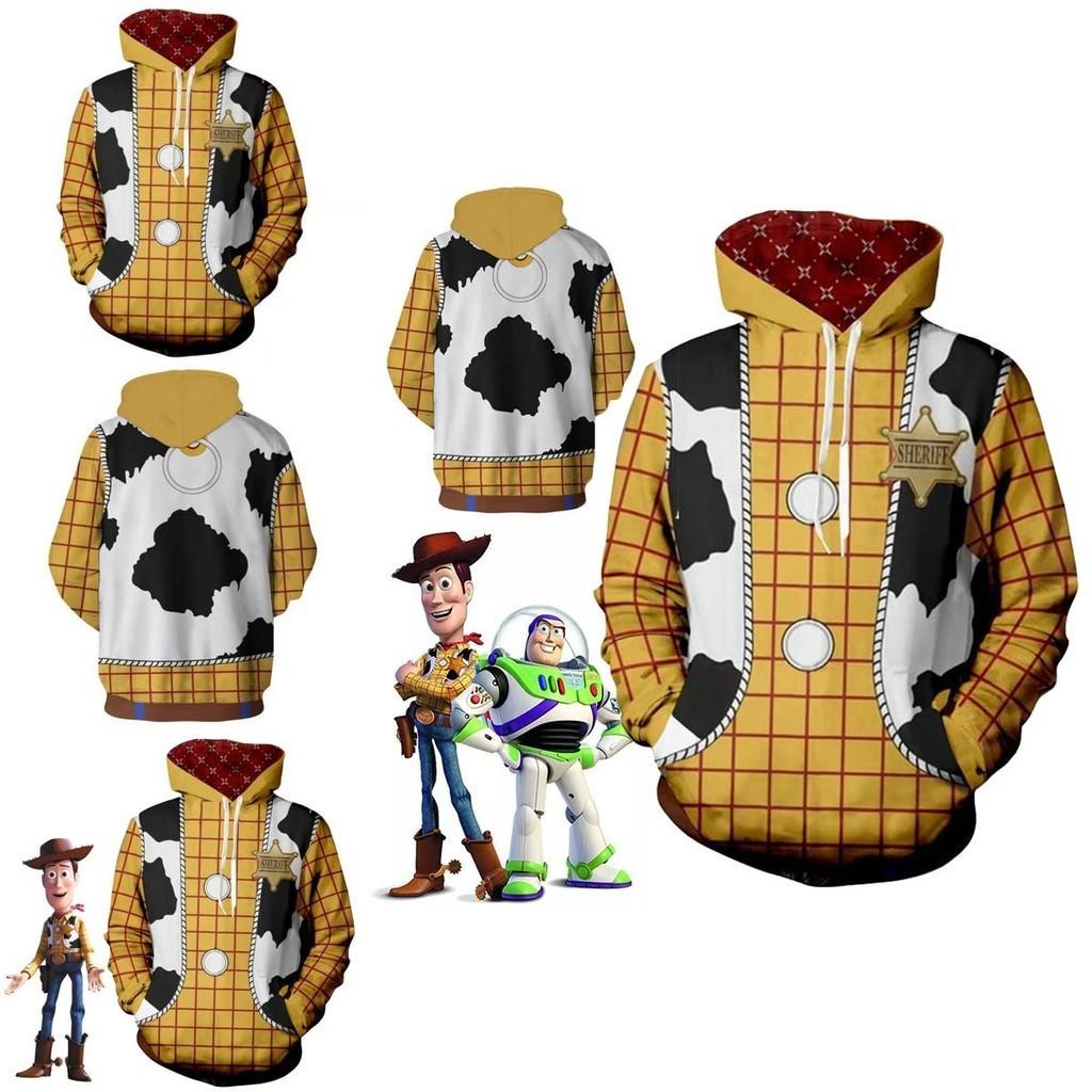Stylish Toy Story 4 Pullover Hoodie Featuring Sheriff Woody Stripe Pattern And Durable Easyclean Fabric