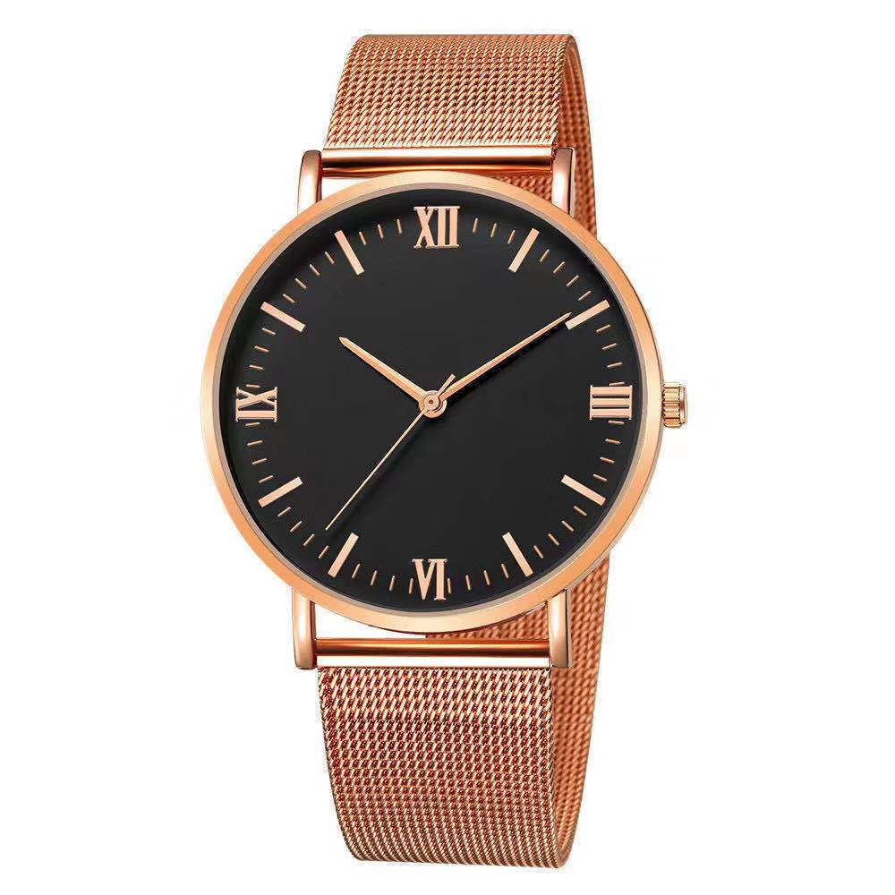 Eaby Simple Couple Quartz Fashion Watch Mesh Strap Men'S Watch