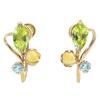 Earrings Gold Peridot Citrine Blue Topaz 10K K10 10K Bijoux [Barzaz] Women's