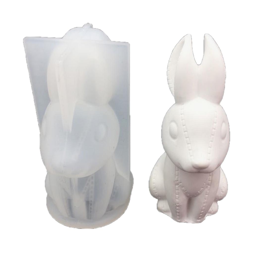 3D форма из смолы в виде кролика для DIY гипсовых украшений, поделок, декора для пасхальной вечеринки, силиконовые формы для литья эпоксидной смолы в форме кролика