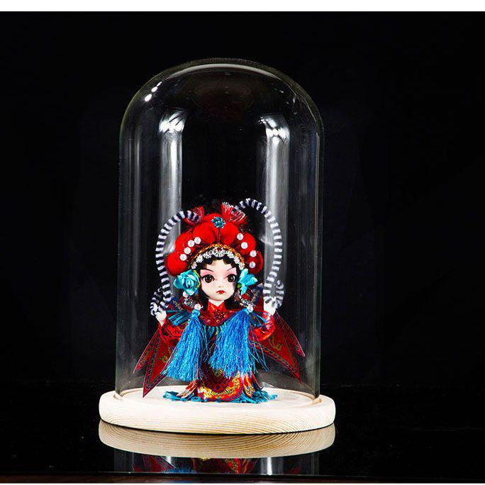 Дисплей для грецких орехов Вэньвань, тыквы и косточек оливы с бамбуковым основанием и стеклянным колпаком высокой прозрачности