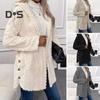 Fall Spring Women Jacket Hooded Loose Solid Color Long Sleeves Single-breasted Cardigan Hoodie Sport Casual Commuting Outerwear
