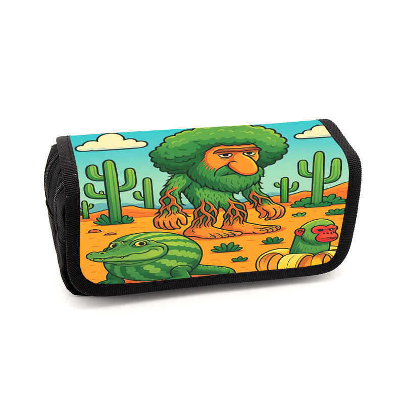 Brain rot pencil case Animation peripheral storage bag Stationery pencil case