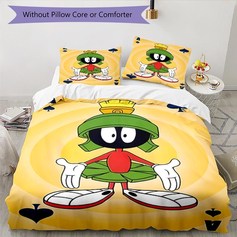 3pcs Marvin the Martian1 pattern bedding set duvet cover set includes duvet cover &pillowcases, perfect all season bedroom decoration & gift