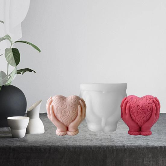 Candle Mold Heart Shape Silicone Aromatherapy Mould DIY Soap Mold for Wedding Anniversary Home Decor