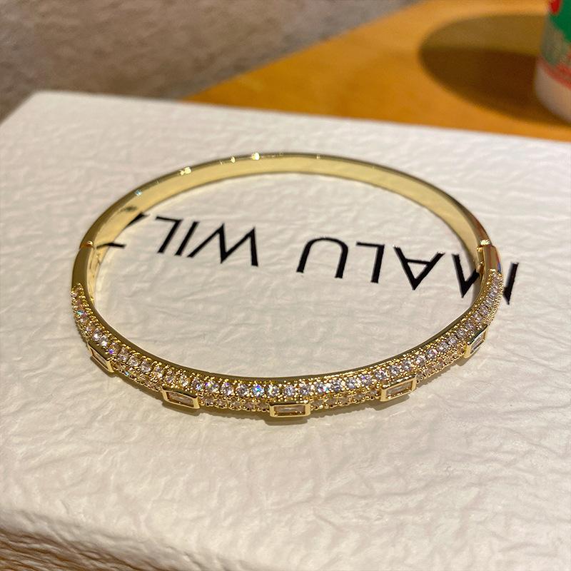 Starry Sky Bracelet Two Rows Zircon Narrow Edition Love Bracelet Women's Rose Gold Plated Versatile for Men and Women