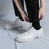 Новые мужские кожаные туфли на толстой подошве Модные и универсальные в минималистичном стиле Черно-белые Повседневные Деловые Офисные туфли