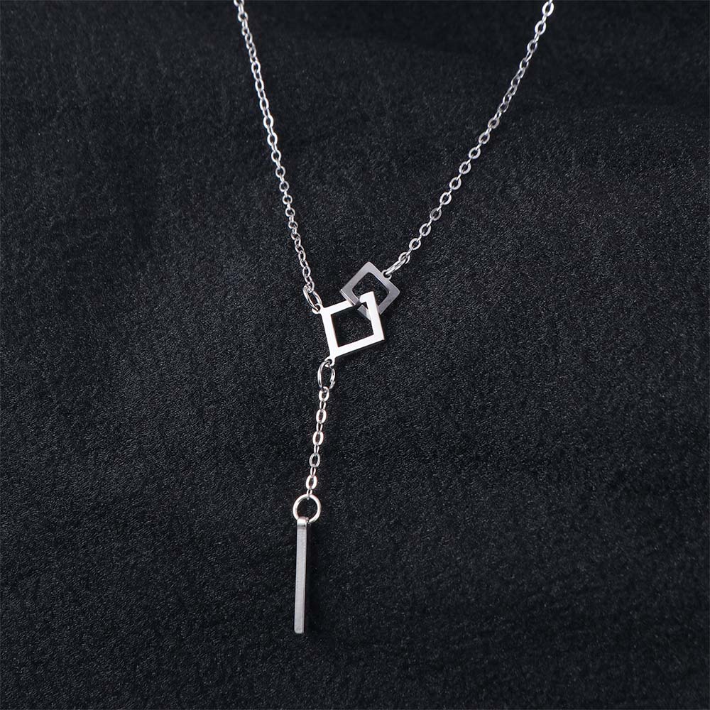 Exquisite Triangle Pendant Necklace Adjustable Long Necklace Tassels Necklace Birthday Gift