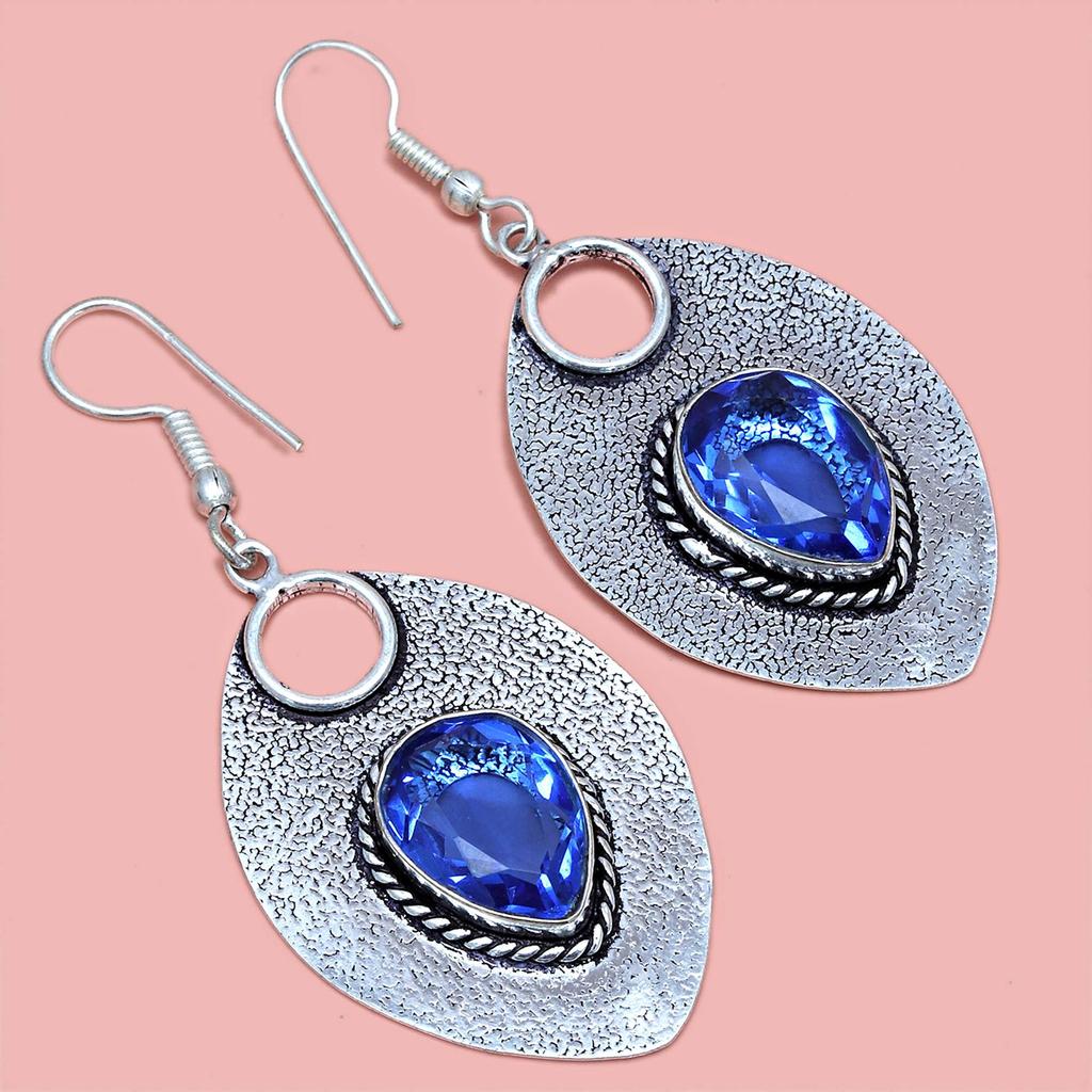 Комплект ювелирных изделий из танзанита, кварцевый драгоценный камень, подвеска, ожерелье 18-20 дюймов