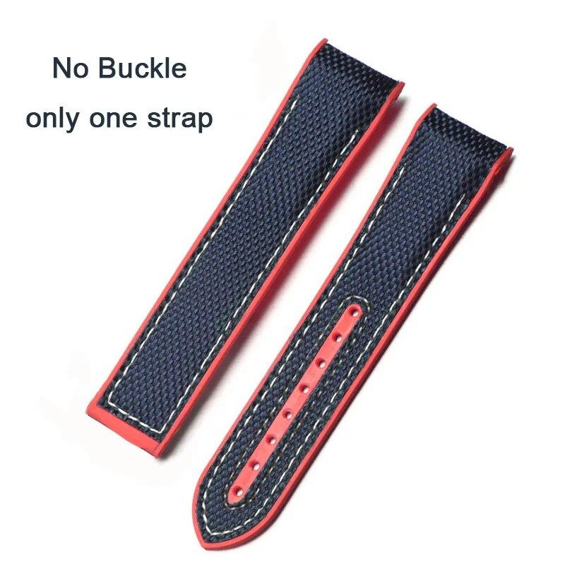 20mm 22mm Rubber Silicone Watch Band Nylon Watchband for Omega Strap Seamaster 300 Speedmaster 8900 9900 8800 Planet Ocean Belt