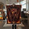 1Pc Demon Print Flannel Blanket, High quality Comfortable for All Seasons, Home Decor, Warmth and Comfort, Perfect for Christmas Gifts W94