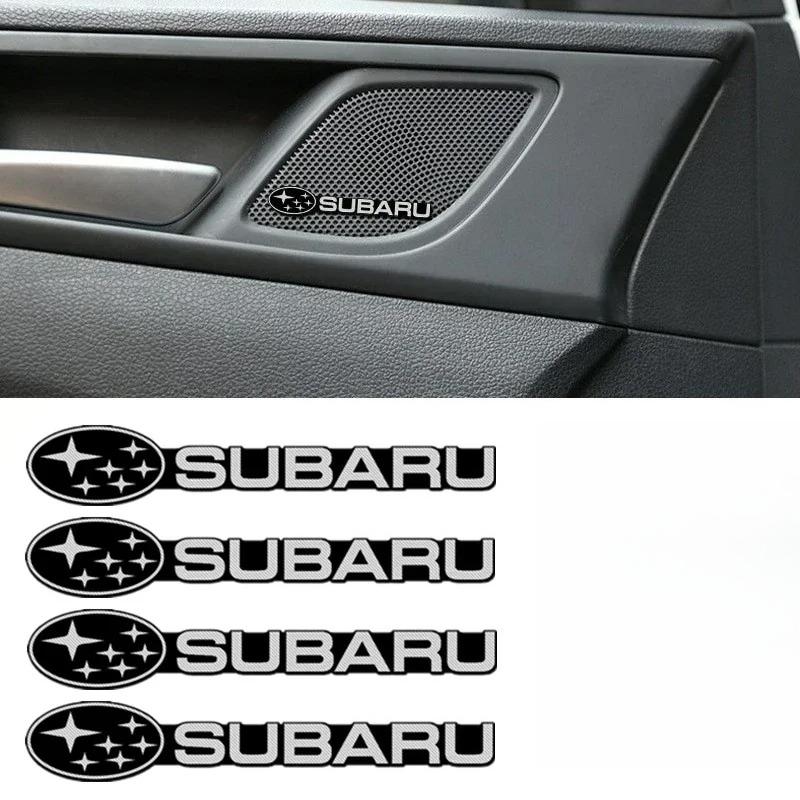 4Pcs Aluminum Alloy Car Speaker Emblem Sticker Audio Badge For Subaru WRX XV WRC BRZ FORESTER IMPREZA LEGACY OUTBACK STI TRIBECA
