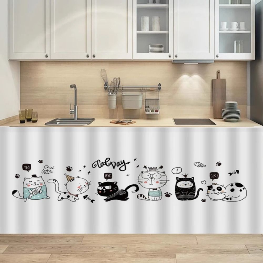 Cartoon Kitchen Curtains Dustproof Cabinet Door Curtain Cabinet Curtain Home Decoration