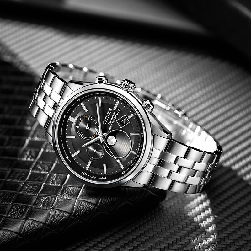 Citizen Мужские часы Eco-Drive с радиоуправлением фазами Луны и вечным календарем BY1030-50E