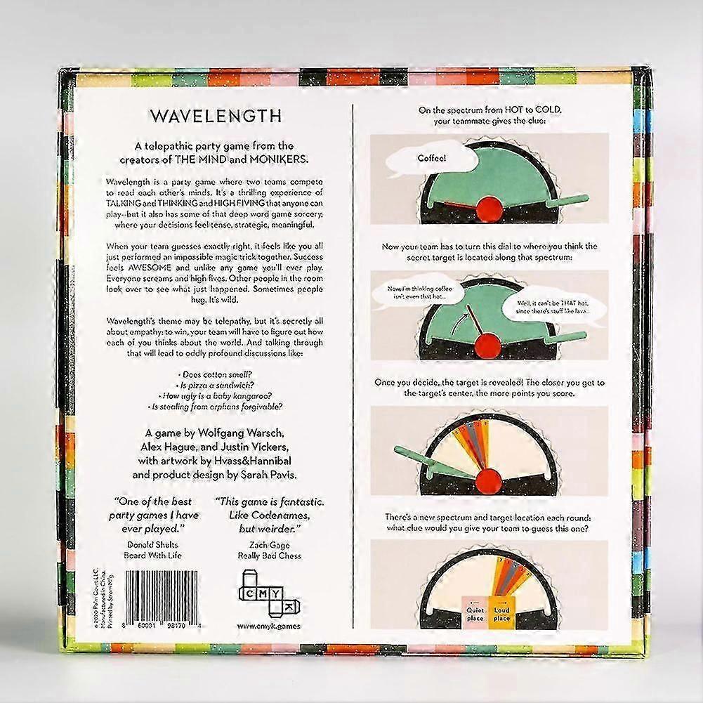 Wavelength Board Game - Wave Synchronization Challenge, Fast-Paced Family Party Game for 2-12 Players New Arrival S06