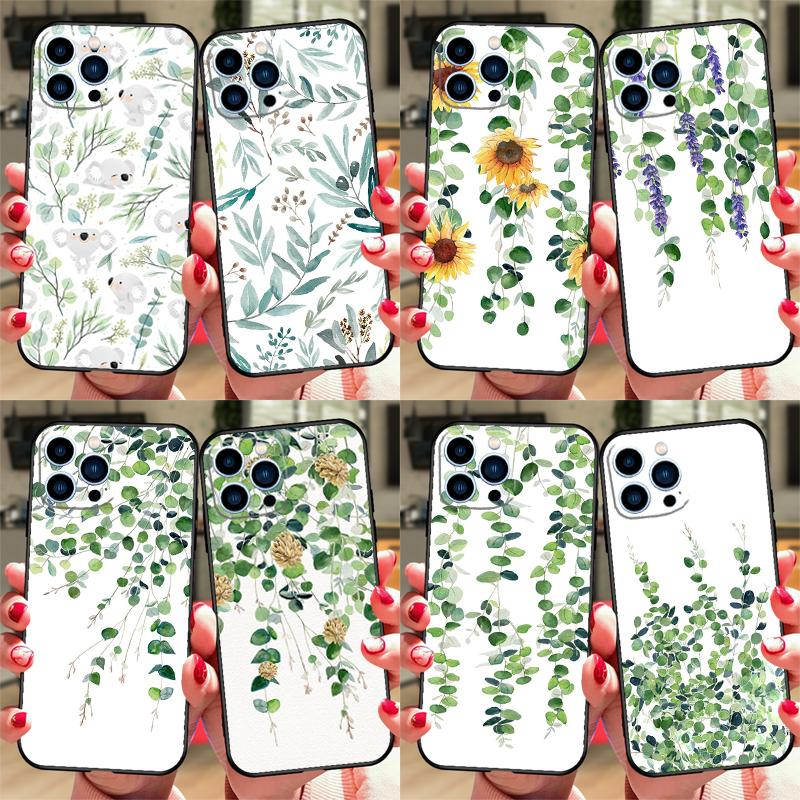 Чехол для телефона с эвкалиптом и лавандой для iPhone 17 Air 16 14 13 12 11 15 Pro Max 13 12 mini 15 16 Plus 16e Чехол Coque