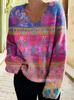 2024 Women's 3D Print V-neck Knit Cardigan: Early Spring/Autumn Sweater