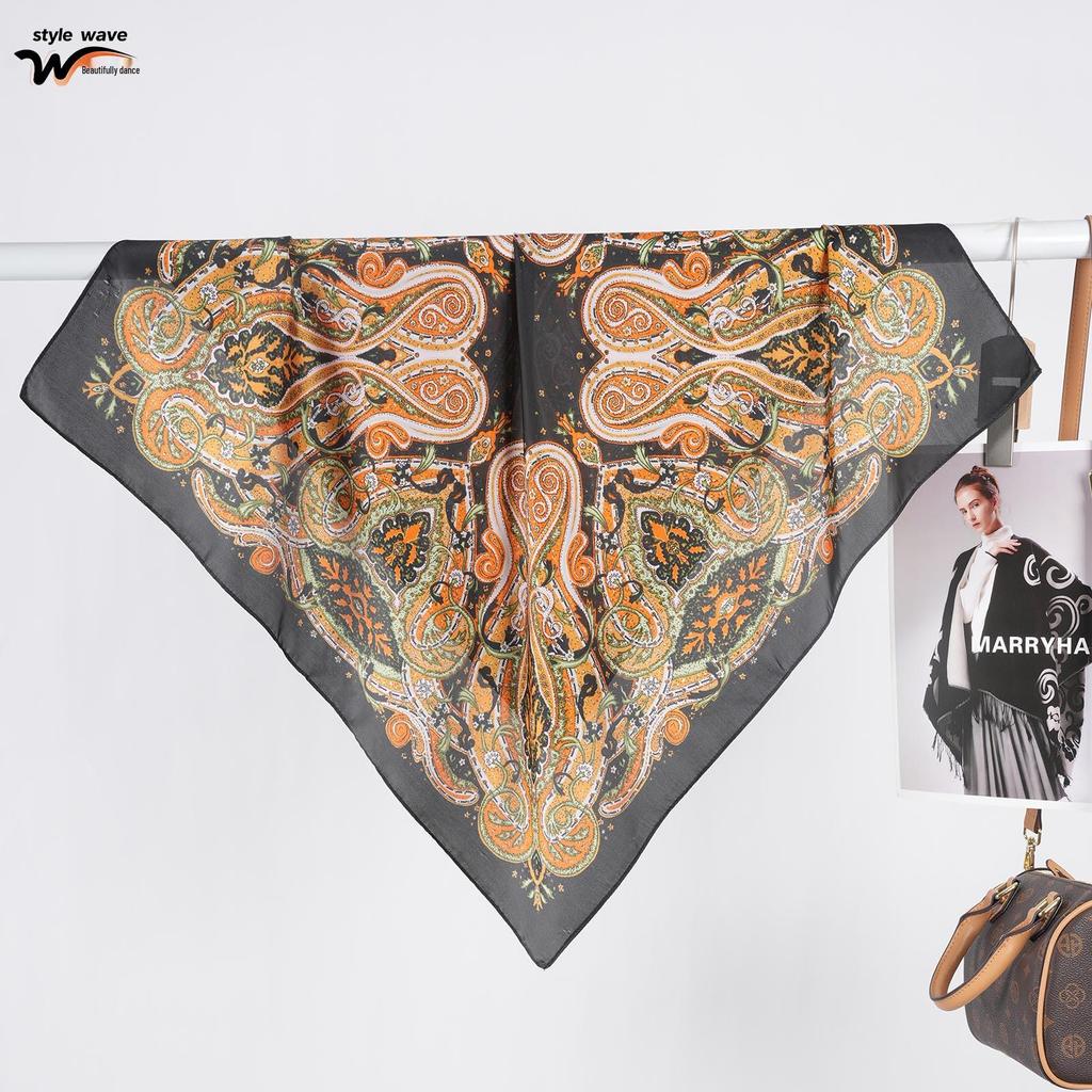 Women's Retro Paisley Print Satin Square Scarf - Versatile Imitation Silk Neck Accessory In Stock