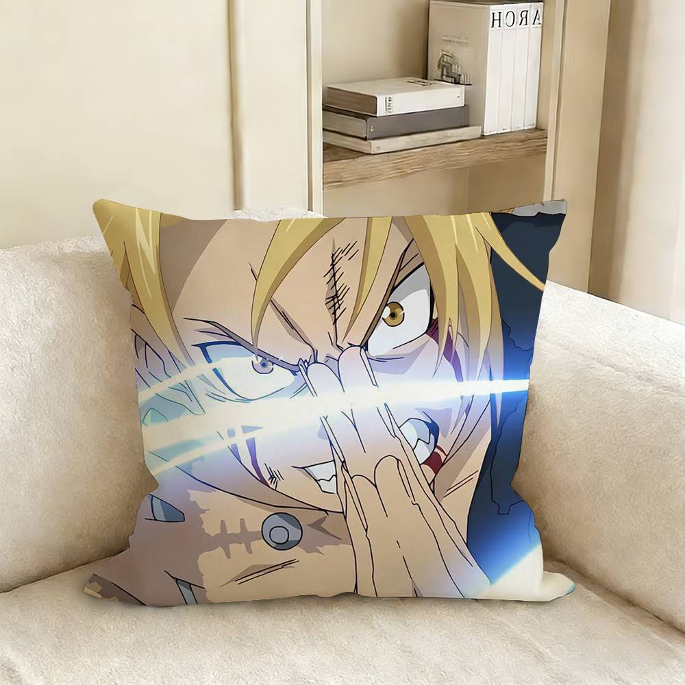 F-Fullmetal Anime A-Alchemist Various Sizes Square Pillow Case For Car Home Bedchamber Decor