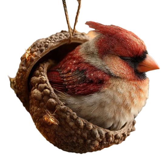 Forest Animal Acorn Ornaments Acrylic Pine Cone Animal Christmas Tree Decoration Rustic Nature-Themed Home Decor for Animal Lovers