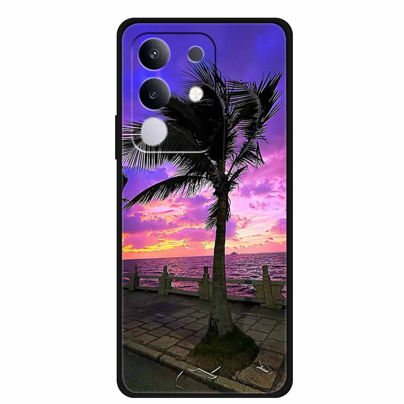 For vivo T4x Cover Silicone TPU Phone Case Funda for vivo T4x 5G V2437 Black Back Bumper Soft Protector Cartoon Anime Cute Capa